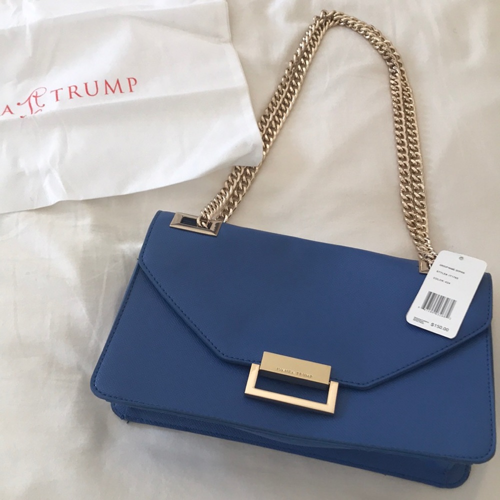 Ivanka Teump Gorgeous blue clutch with chain!